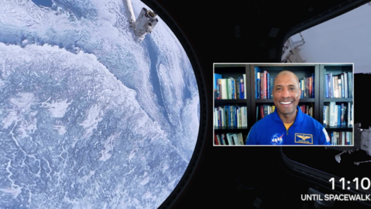 Person in the window of his spacecraft.
(UNTIL SPA,snow, man, people, winter, travel, outdoors, exploration, nature, ball-shaped, no person, ice, adventure, indoors, sky, woman, cold, adult, science, high, spherical)