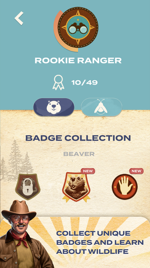 ROOKIERANGER 10/49 BADGECOLLECTION BEAVER NEW NEW COLLECTUNIQUE BADGESANDLEARN