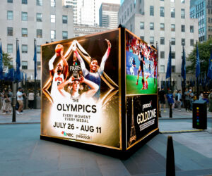 The new billboard is unveiled.
(PARIS THE OLYMPICS pecacd: EVERY MOMENT GODZONE EVERY MEDAL JULY 26 - AUG 11 INBC peacock:,street, city, travel, square, urban, people, shopping, signal, stock, downtown, no person, road, architecture, outdoors, commerce, vacation, Broadway, landscape, building, business)